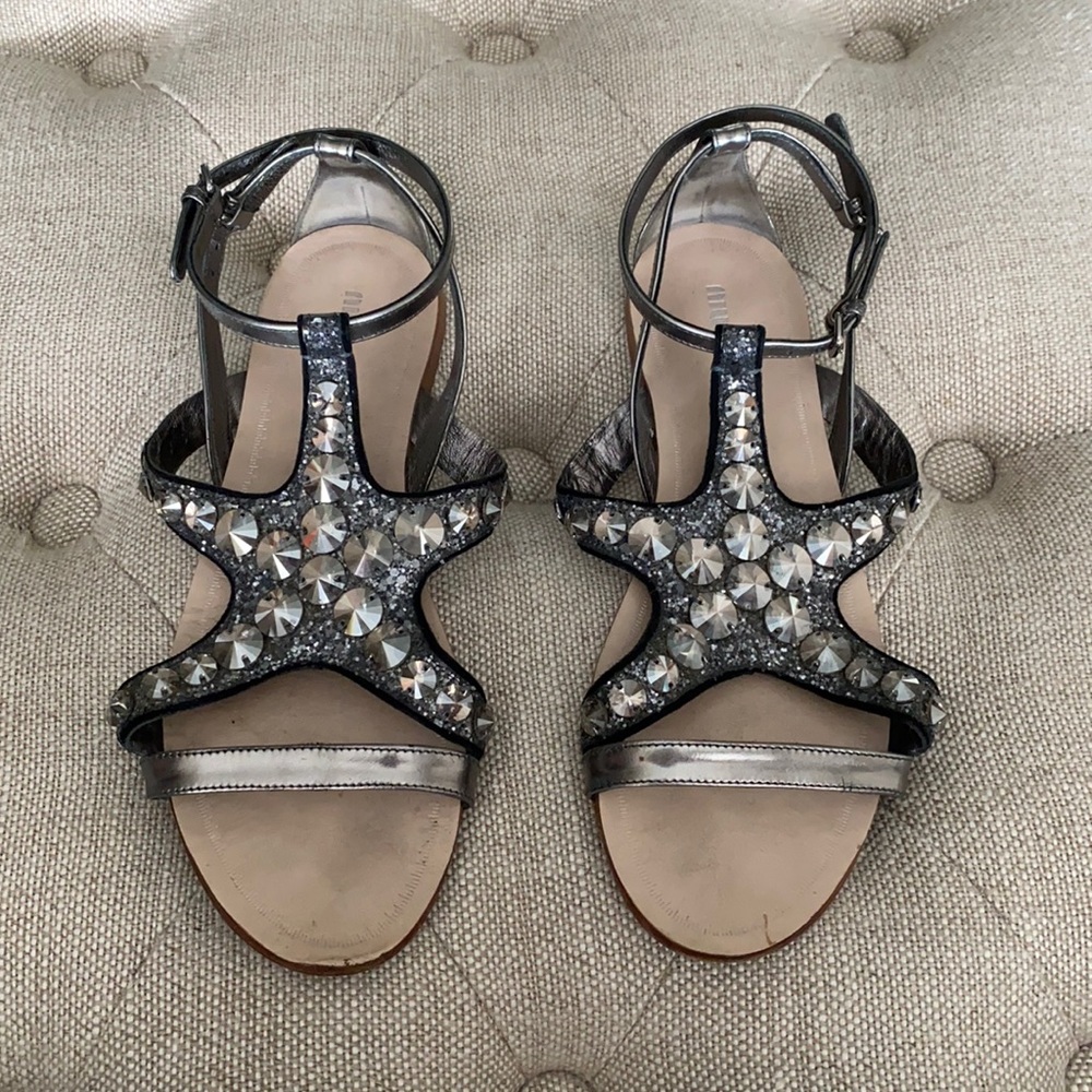 Miu Miu Crystal Starfish Sandal